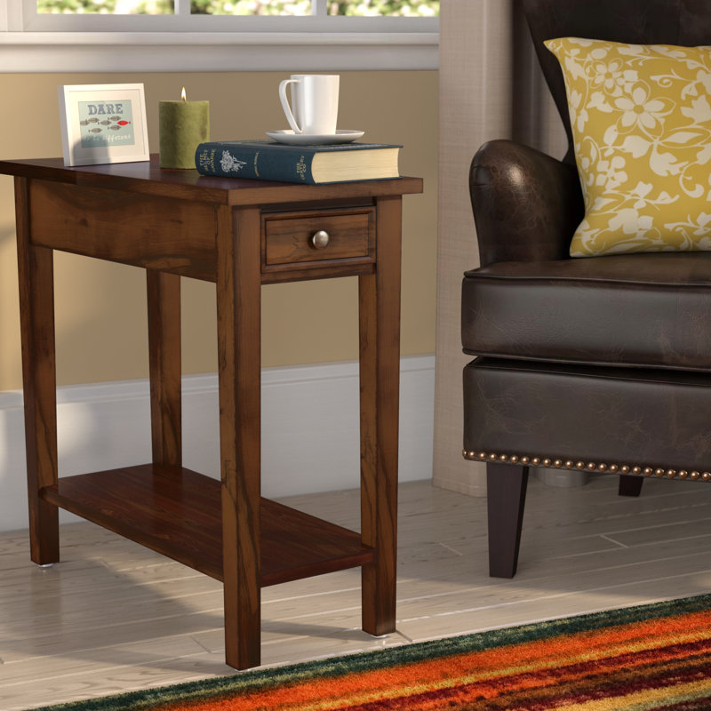 Charlton Home® Welwyn Chairside Solid Wood End Table with Storage